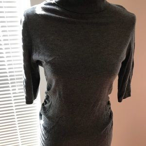 Ann Taylor gray short-sleeve turtleneck sweater